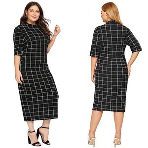 Striped midi dress - Pencil Dress Work Dress